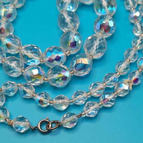 Vintage Fire Polished Graduated Bead Glass Necklace, 30 Inches - Picture 11 of 12